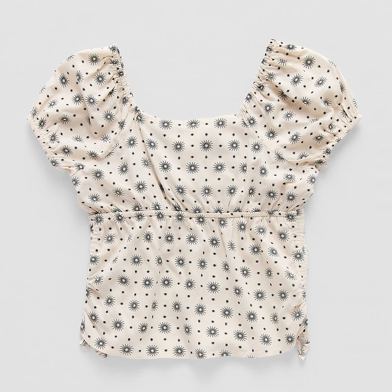 Thereabouts Little & Big Kid Girls Square Neck Short Sleeve Blouse