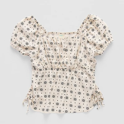 Thereabouts Little & Big Kid Girls Square Neck Short Sleeve Blouse