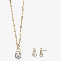 Sparkle Allure Light Up Box Womens Cubic Zirconia 14K Gold Over Brass Infinity 2-pc. Jewelry Set