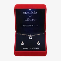 Sparkle Allure Light Up Box Womens Cubic Zirconia 14K Gold Over Brass Infinity 2-pc. Jewelry Set