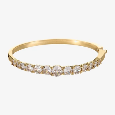 Sparkle Allure Graduated Womens Cubic Zirconia 14K Gold Over Brass Round Bangle Bracelet