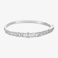 Sparkle Allure Graduated Womens Cubic Zirconia Pure Silver Over Brass Round Bangle Bracelet