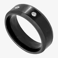 (F / Si2) Mens 8MM 1/10 CT. T.W. Lab Grown White Diamond Platinum Wedding Band