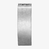 (F / Si2) Mens 8MM 1/10 CT. T.W. Lab Grown White Diamond Platinum Wedding Band