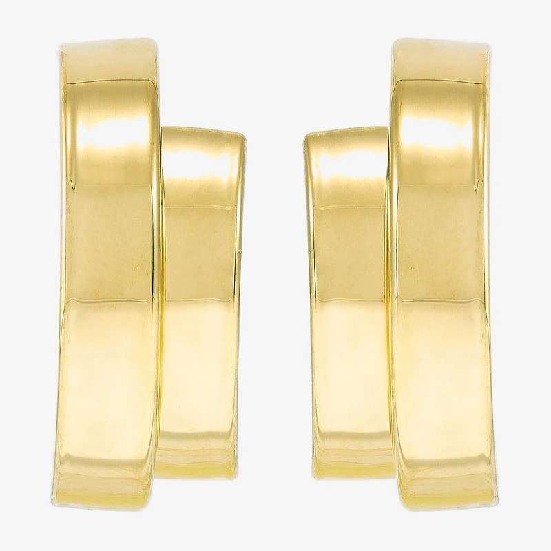 Silver Addiction Womens 14K Gold Over Silver Hoop Earrings