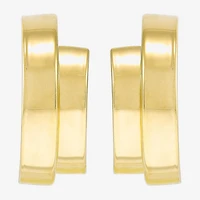 Silver Addiction Womens 14K Gold Over Silver Hoop Earrings