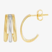 Silver Addiction Womens 14K Two Tone Gold Over Silver Hoop Earrings