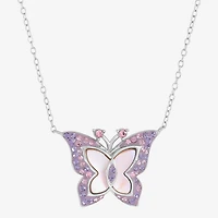 Butterfly Womens Genuine Pink Sterling Silver Butterfly 18 Inch Pendant Necklace