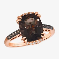 Le Vian Ring featuring 3 1/5 cts. Chocolate Quartz®, 1/20 Nude Diamonds™, 1/8 Diamonds® set 14K Strawberry Gold®