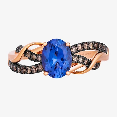 Le Vian Chocolatier® Ring featuring 1 cts. Blueberry Tanzanite®, 1/4 Chocolate Diamonds® set 14K Strawberry Gold®