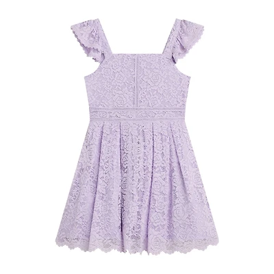Byer California Big Kid Girls Short Sleeve Flutter A-Line Dress