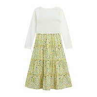 by&by girl Big Kid Girls Floral 2-pc. Dress Set