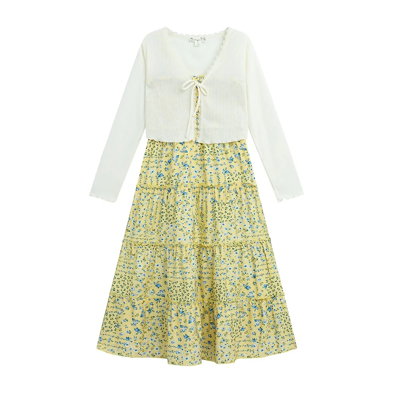 by&by girl Big Kid Girls Floral 2-pc. Dress Set