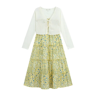 by&by girl Big Kid Girls Floral 2-pc. Dress Set
