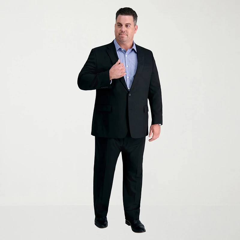 Haggar JMH Premium Stretch Sharkskin Mens Big Fabric Classic Fit Flat Front Suit Pant