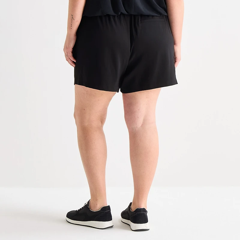 Stylus Womens High Rise Plus Pull-On Short