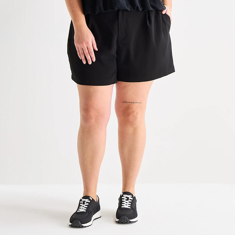 Stylus Womens High Rise Plus Pull-On Short