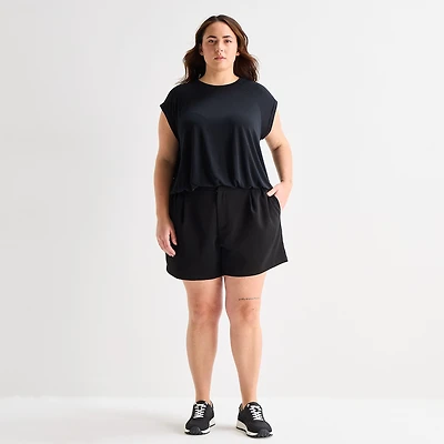Stylus Womens High Rise Plus Pull-On Short