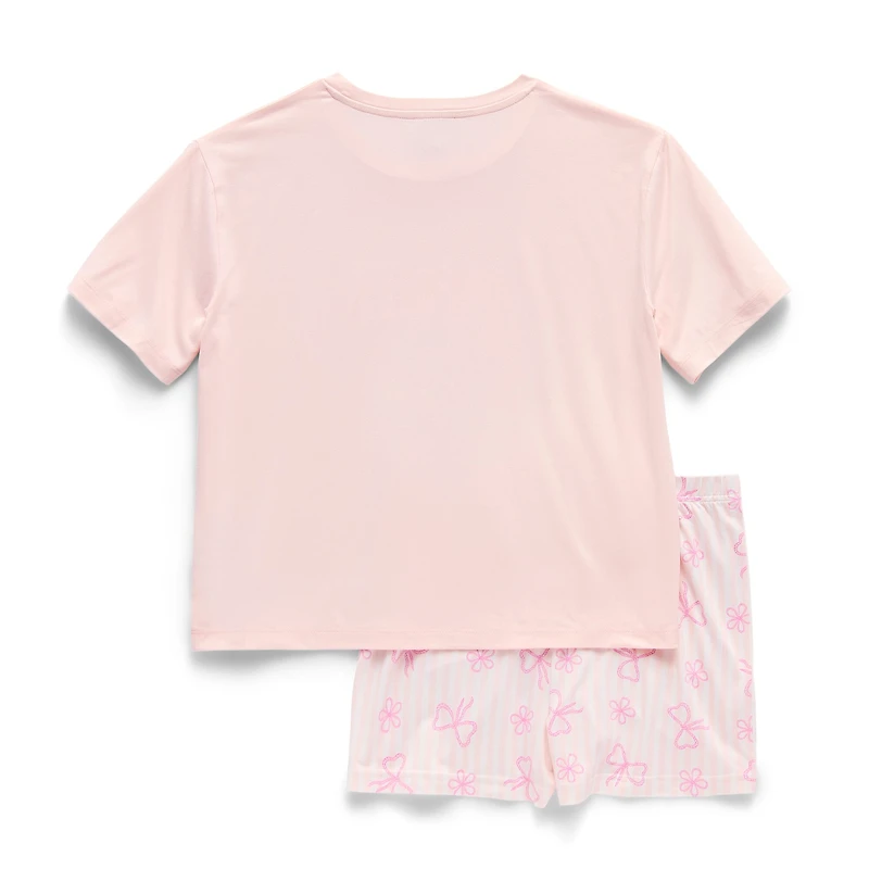 Dream Big Peace Out Little & Kid Girls Crew Neck Short Sleeve 2-pc. Pajama Set