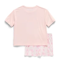Dream Big Peace Out Little & Kid Girls Crew Neck Short Sleeve 2-pc. Pajama Set