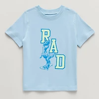 Okie Dokie Toddler Boys Sensory Friendly Round Neck Short Sleeve Adaptive Regular Fit Graphic T-Shirt