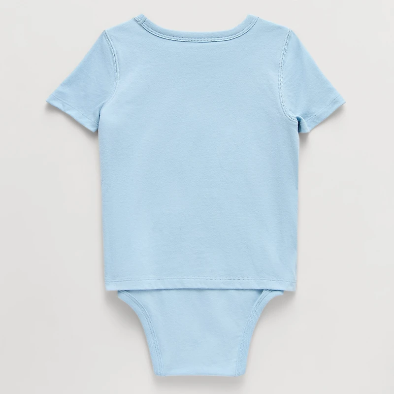 Okie Dokie Toddler Boys Hidden Access Opening Adaptive Round Neck Short Sleeve Bodysuit