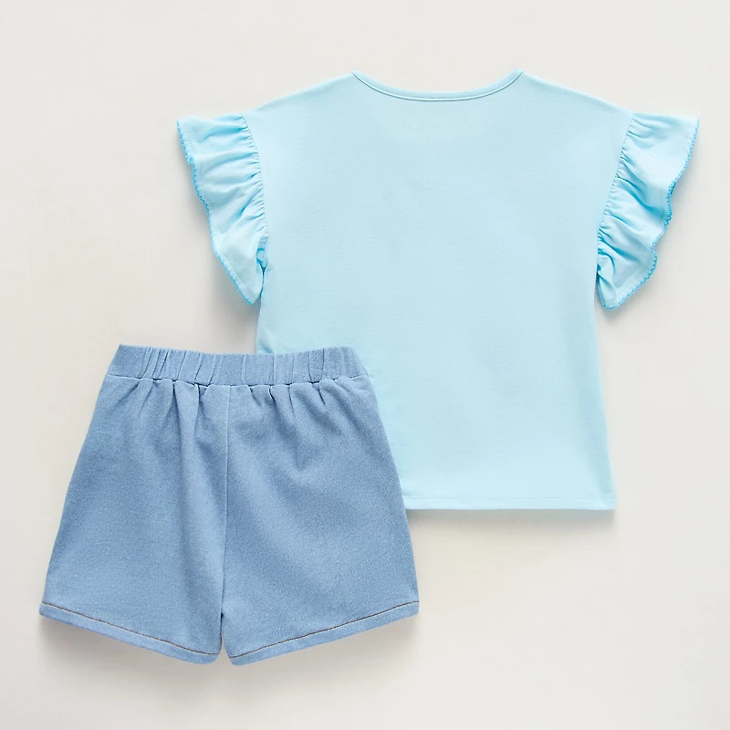 Disney Collection Little & Big Kid Girls Lilo Stitch Skort Set
