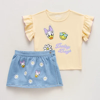 Disney Collection Little & Big Kid Girls Daisy Duck Skort Set