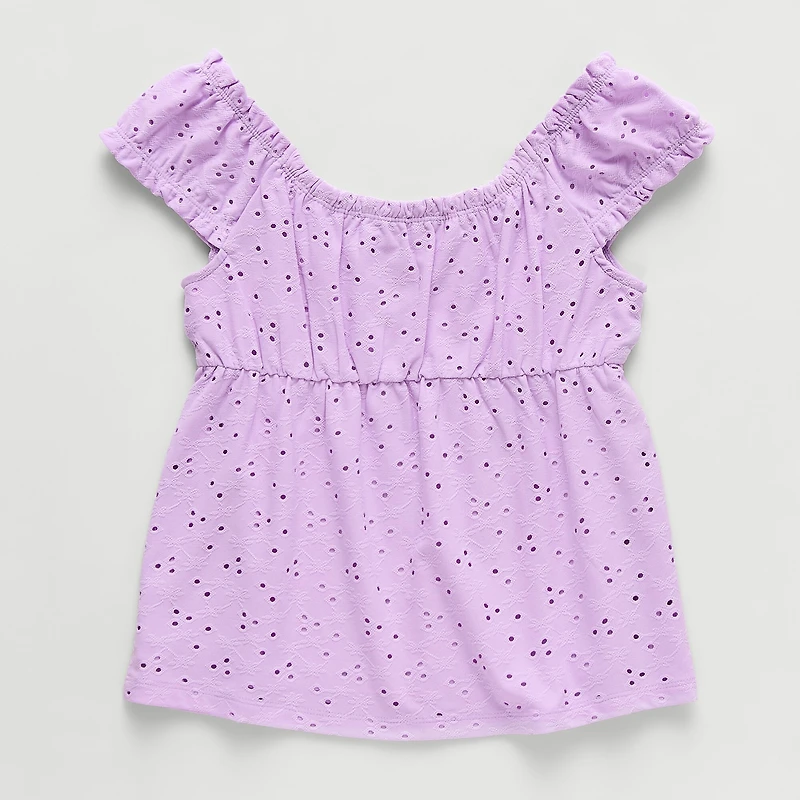 Thereabouts Little & Big Kid Girls Scoop Neck Sleeveless Blouse