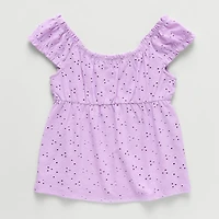 Thereabouts Little & Big Kid Girls Scoop Neck Sleeveless Blouse