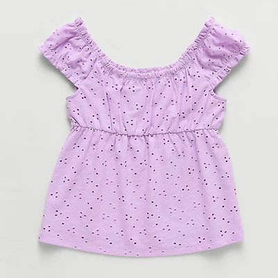 Thereabouts Little & Big Kid Girls Scoop Neck Sleeveless Blouse