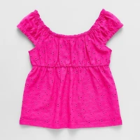 Thereabouts Little & Big Kid Girls Scoop Neck Sleeveless Blouse