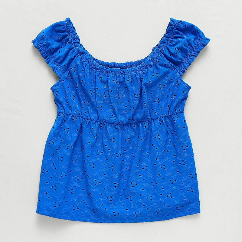 Thereabouts Little & Big Kid Girls Scoop Neck Sleeveless Blouse