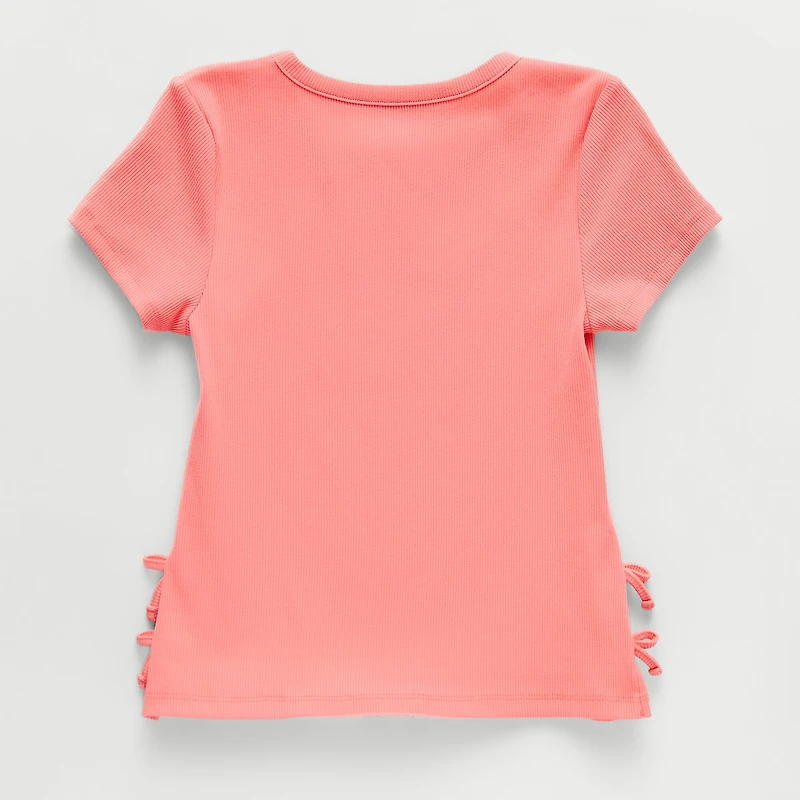 Thereabouts Little & Big Kid Girls Crew Neck Short Sleeve Embroidered T-Shirt
