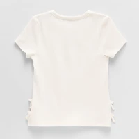 Thereabouts Little & Big Kid Girls Crew Neck Short Sleeve Embroidered T-Shirt