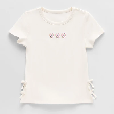 Thereabouts Little & Big Kid Girls Crew Neck Short Sleeve Embroidered T-Shirt