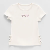 Thereabouts Little & Big Kid Girls Crew Neck Short Sleeve Embroidered T-Shirt