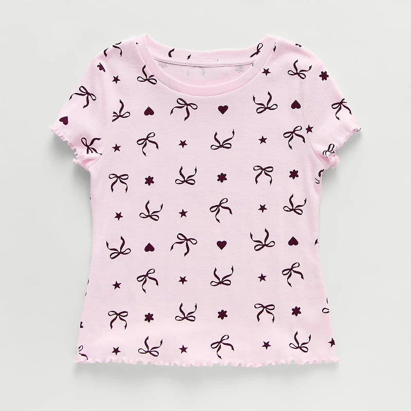 Thereabouts Little & Big Kid Girls Crew Neck Short Sleeve T-Shirt