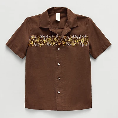 Thereabouts Little & Big Kid Boys Short Sleeve Regular Fit Button-Down Shirt