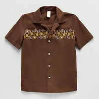Thereabouts Little & Big Kid Boys Short Sleeve Regular Fit Button-Down Shirt