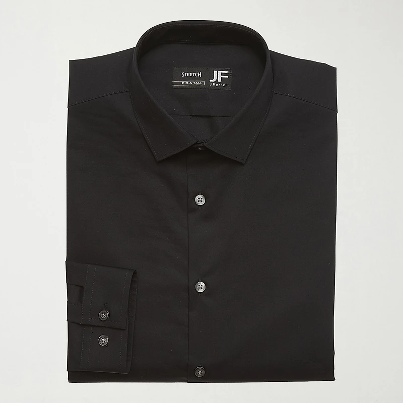J. Ferrar Ultra Comfort Big & Tall Mens Regular Fit Stretch Fabric Wrinkle Free Long Sleeve Dress Shirt