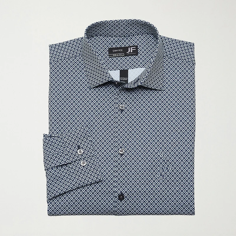 J. Ferrar Big and Tall Mens Regular Fit Easy Care Stretch Fabric Long Sleeve Dress Shirt