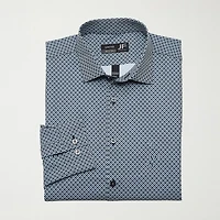 J. Ferrar Big and Tall Mens Regular Fit Easy Care Stretch Fabric Long Sleeve Dress Shirt