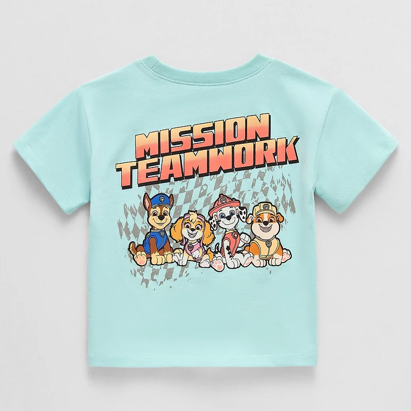 Grayson Little Toddler Boys Crew Neck Short Sleeve Regular Fit Paw Patrol Graphic T-Shirt