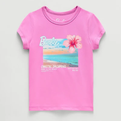 Grayson Little Toddler Girls Crew Neck Short Sleeve Regular Fit Barbie Graphic T-Shirt