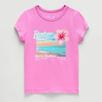 Grayson Little Toddler Girls Crew Neck Short Sleeve Regular Fit Barbie Graphic T-Shirt