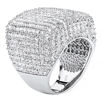 Womens Cubic Zirconia Sterling Silver Cocktail Ring