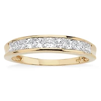 DiamonArt® 2MM / CT. T.W. White Cubic Zirconia 18K Gold Over Silver Band