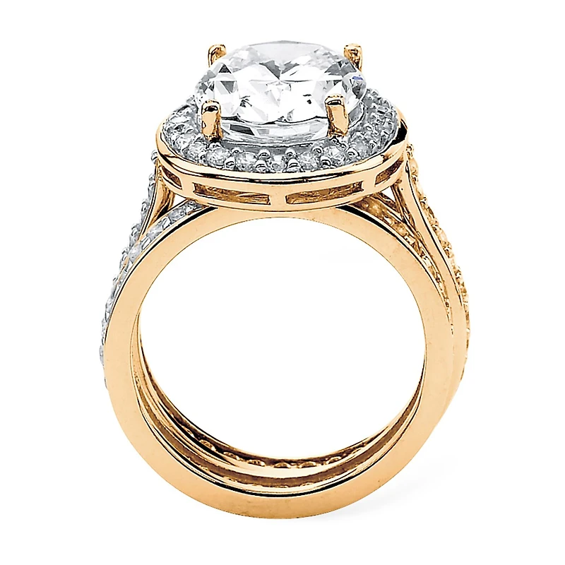 DiamonArt® Womens / CT. T.W. White Cubic Zirconia 18K Gold Over Silver Bridal Set