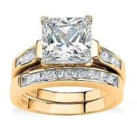 DiamonArt® Womens 3/ CT. T.W. White Cubic Zirconia 14K Gold Over Silver Bridal Set